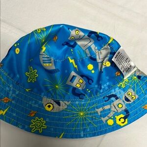 12-18M UV Skinz Blue Robot Print Bucket Hat